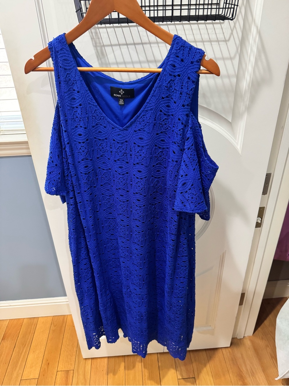 Ronni Nicole Cobalt Blue Crochet Dress
